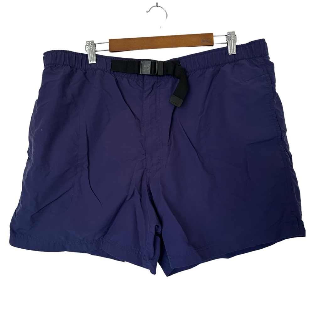 Lands End Nylon Eggplant Purple Adjustable Lined Unisex Shorts Size XL